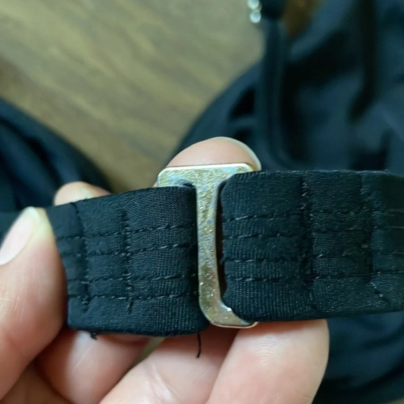 PAULA HERMANNY BY VIX Black With Turquoise Detail Bikini Top Size 12 - Picture 8 of 10